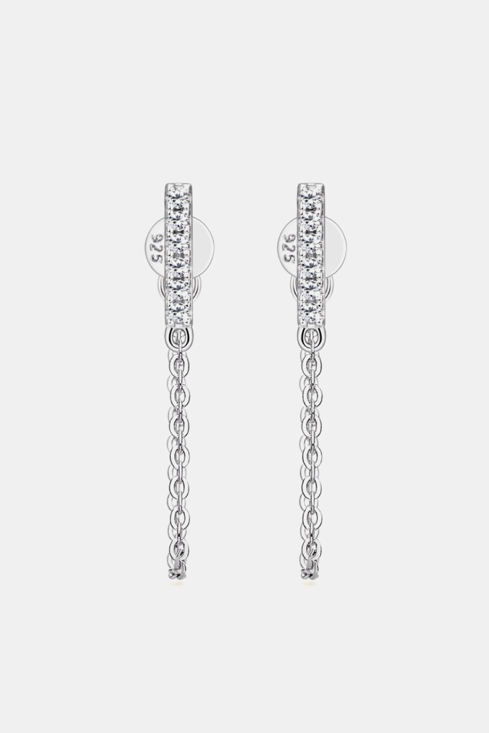 Moissanite 925 Sterling Silver Connected Earrings - Flyclothing LLC