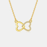 Moissanite 925 Sterling Silver Heart Bow Necklace - Flyclothing LLC