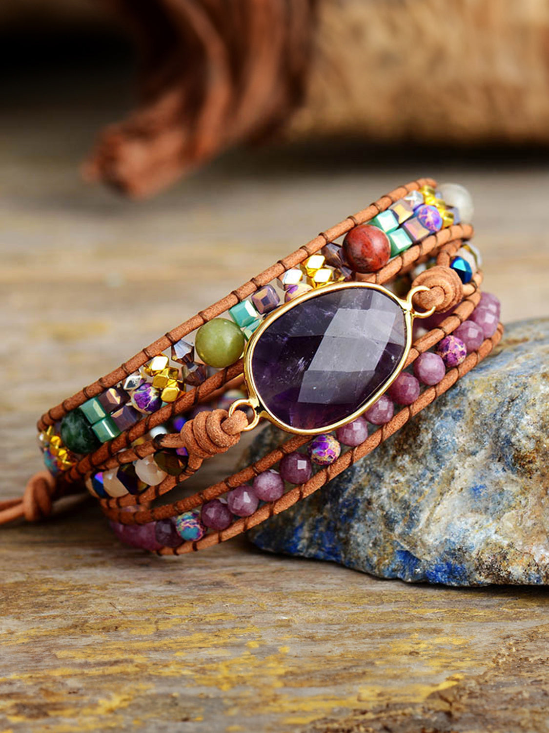 Triple-Layer Amethyst Bracelet - Flyclothing LLC