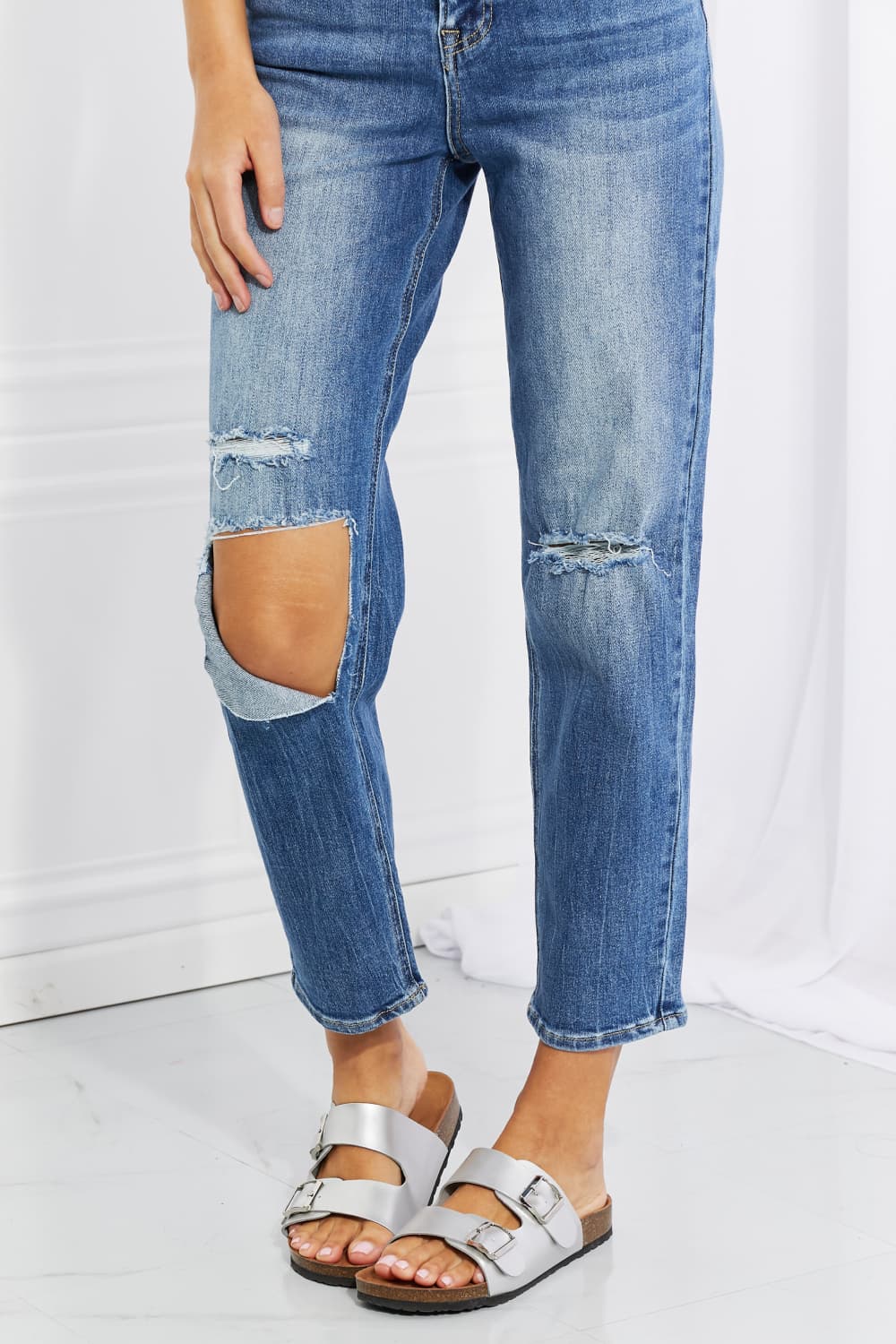 RISEN Full Size Emily High Rise Relaxed Jeans - Flyclothing LLC