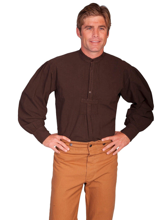 Scully CHOCOLATE PLEATED FRONT PULLOVER - Flyclothing LLC