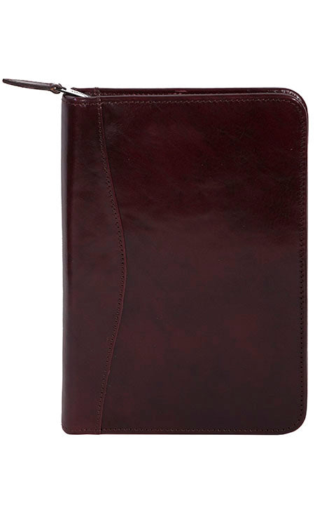 Scully Leather Mahogany Italian Leather Jr. Zip Pad Folio - Flyclothing LLC