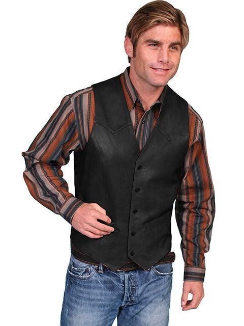 Scully BLACK WESTERN VEST/SINGLE POINT - Flyclothing LLC