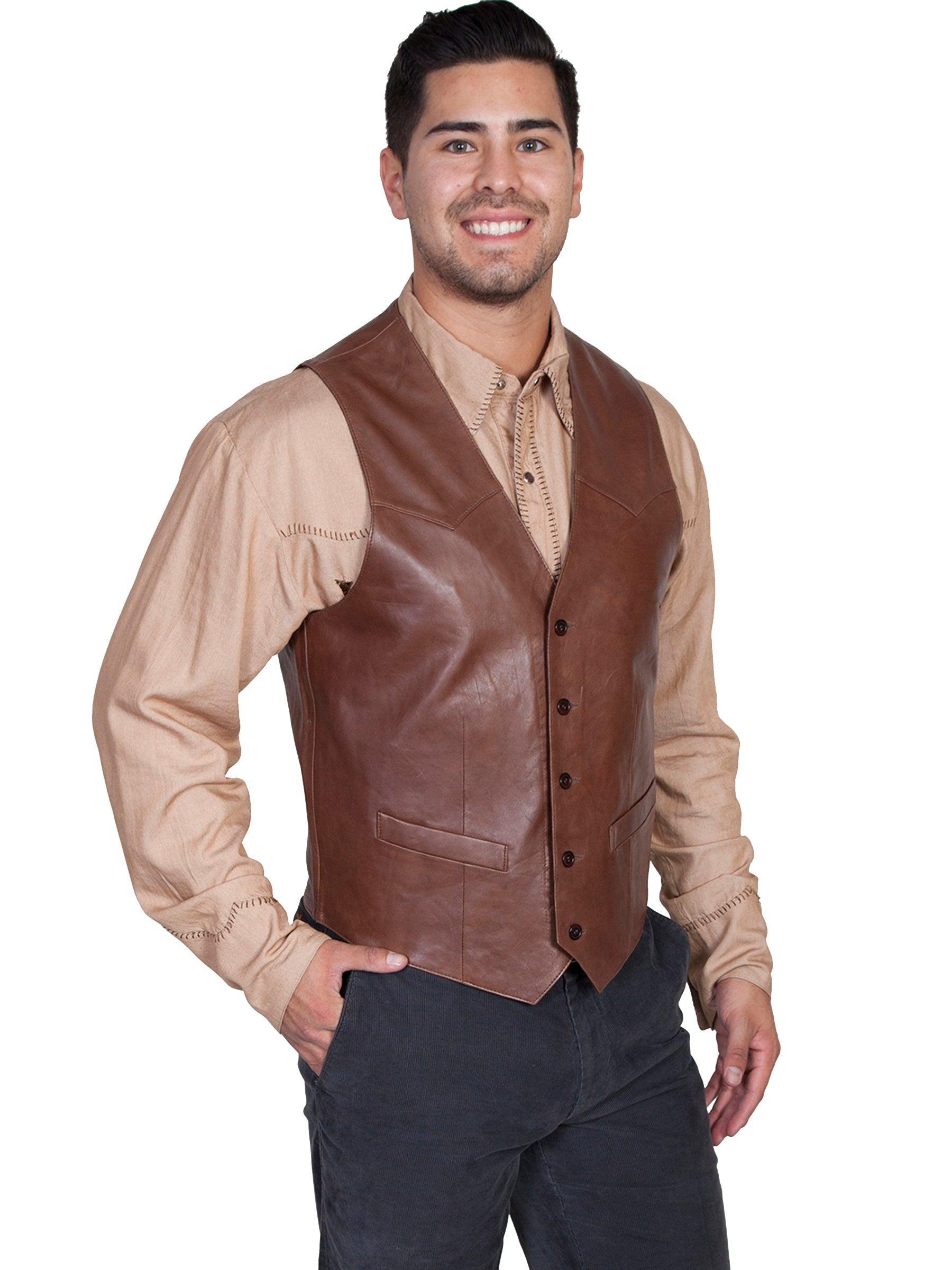 Scully CHOCOLATE WESTERN VEST/SINGLE POINT - Flyclothing LLC