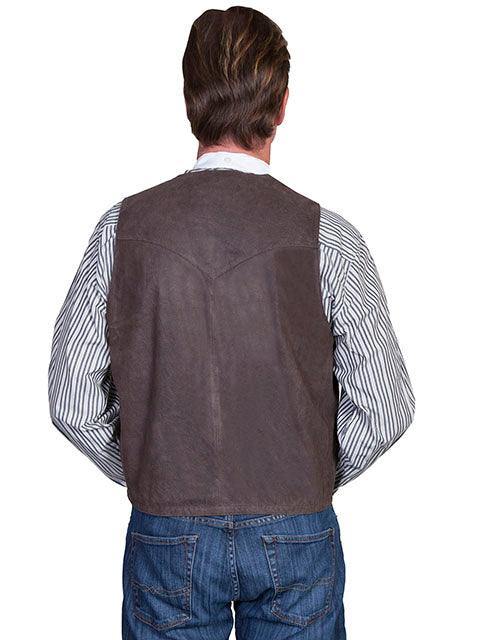 Scully Leather 100% Leather Brown Western Vest/Single Point - Flyclothing LLC