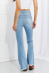 Vibrant MIU Full Size Jess Button Flare Jeans - Flyclothing LLC