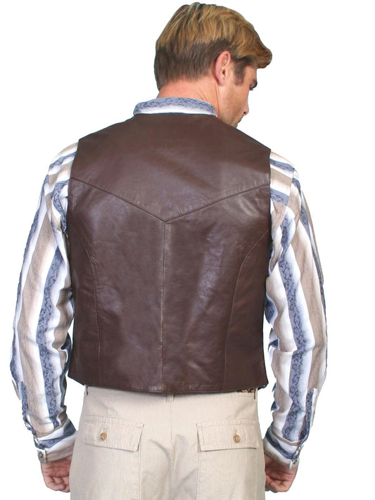 Scully BROWN SOFT TOUCH LAMB SNAP FRONT VEST - Flyclothing LLC