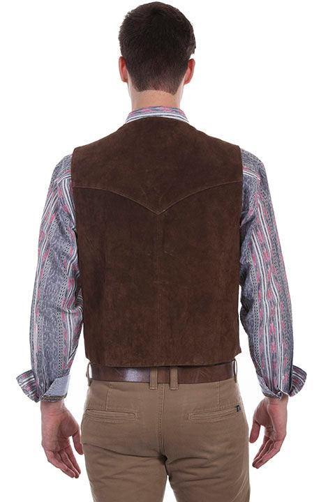 Scully BROWN CALF SUEDE SNAP FRONT VEST - Flyclothing LLC