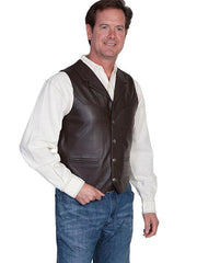 Scully BROWN SOFT TOUCH LAMB LAPEL VEST - Flyclothing LLC