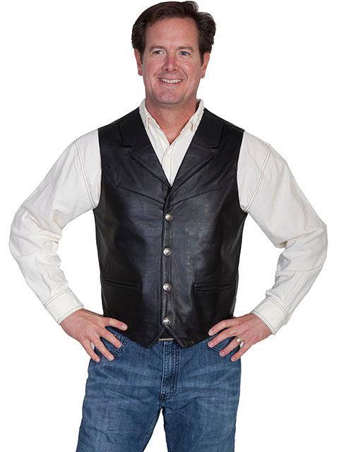 Scully BLACK /SOFT TOUCH LAMB LAPEL VEST - Flyclothing LLC