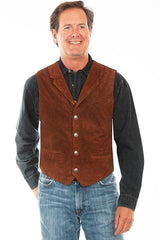 Scully CAFE BROWN LAPEL VEST - Flyclothing LLC