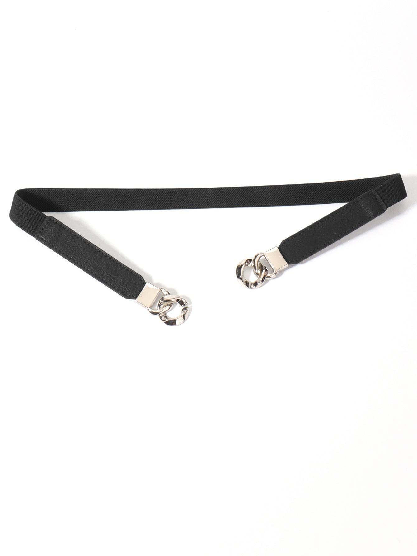 Zinc Alloy Buckle Elastic PU Belt - Flyclothing LLC