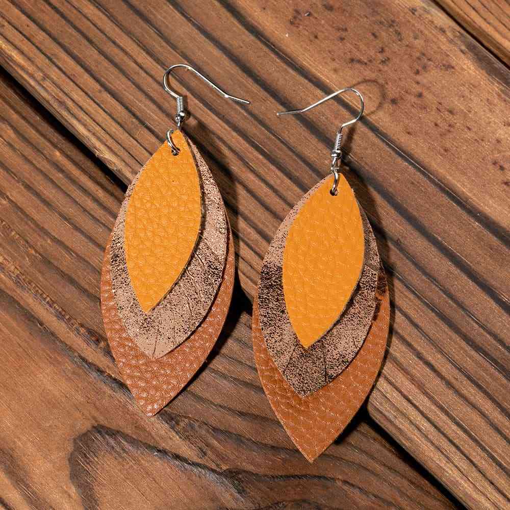 PU Leather Drop Earrings - Flyclothing LLC