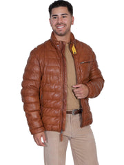 Scully COGNAC SOFT LAMB RIBBED LEATHER JACKET - Flyclothing LLC