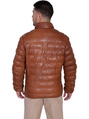 Scully COGNAC SOFT LAMB RIBBED LEATHER JACKET - Flyclothing LLC