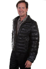 Scully BLACK RIBBED LEATHER JACKET - Flyclothing LLC