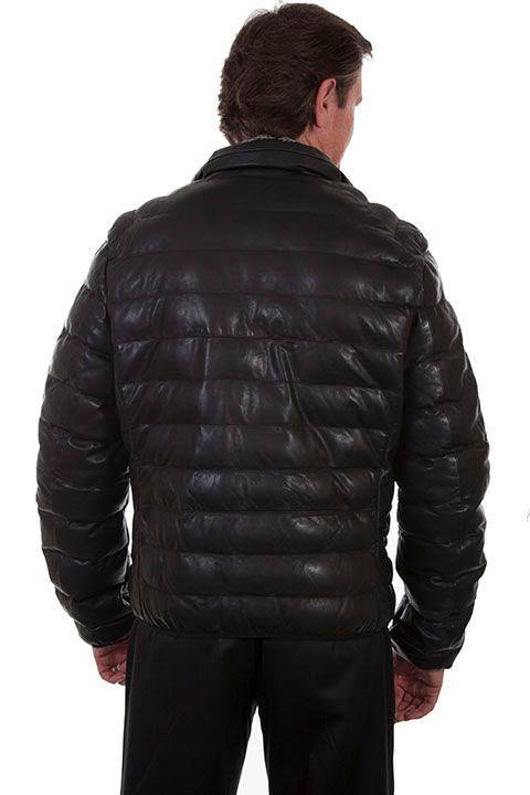 Scully BLACK RIBBED LEATHER JACKET - Flyclothing LLC