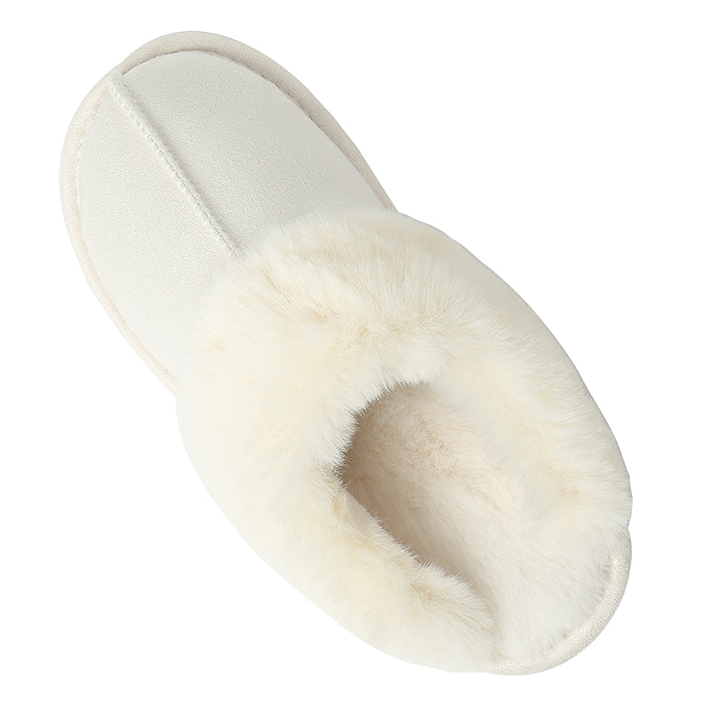 Faux Suede Center Seam Slippers | Flyclothing LLC Black / M