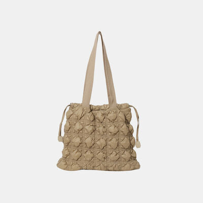 Drawstring Quilted Shoulder Bag - Flyclothing LLC