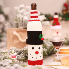 Christmas Knit Wine Bottle Cover - Trendsi