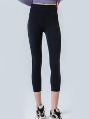 Wide Waistband Cropped Sports Leggings - Flyclothing LLC