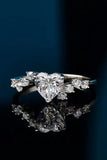 1 Carat Moissanite Heart 925 Sterling Silver Ring - Flyclothing LLC