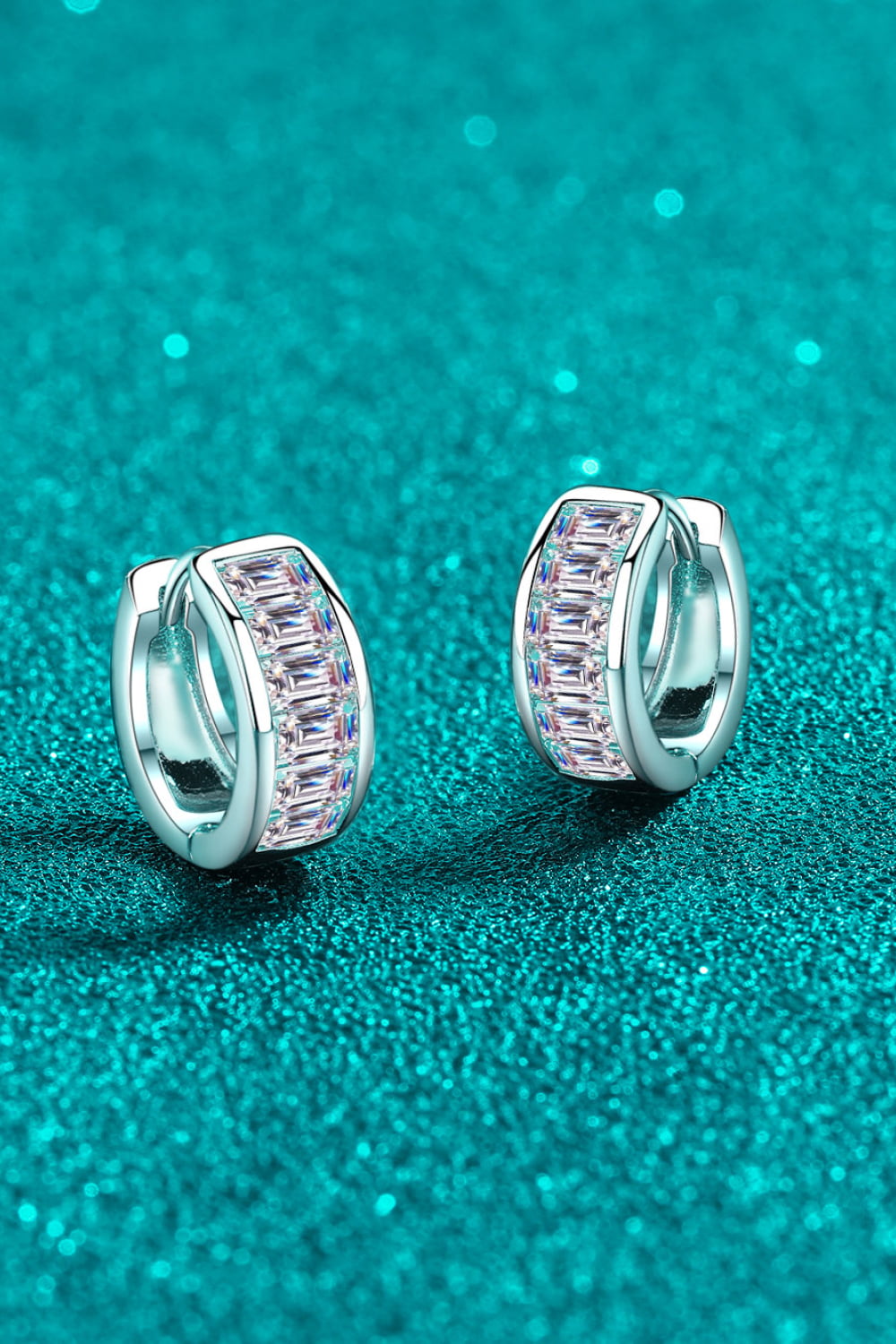 1.8 Carat Moissanite 925 Sterling Silver Huggie Earrings - Flyclothing LLC