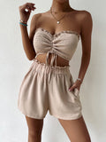 Sweetheart Neck Tube Top and Shorts Set - Flyclothing LLC