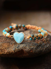 Heart Shape Beaded Bracelet - Trendsi