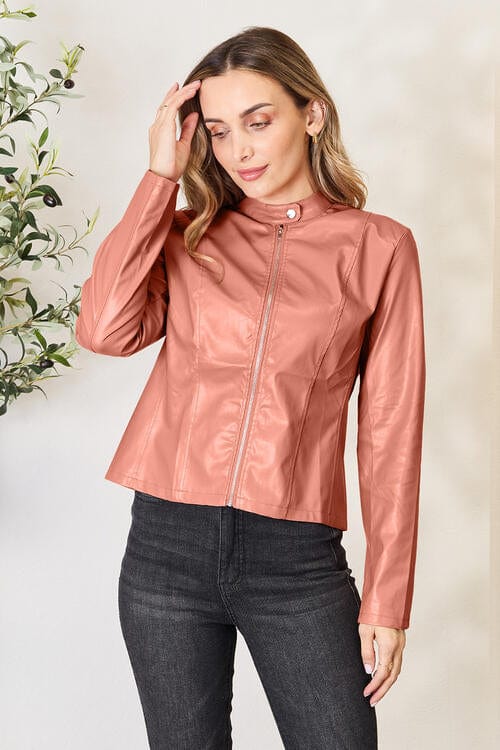 Mock Neck Zip Up Jacket - Flyclothing LLC