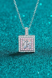 1 Carat Moissanite Square Pendant Chain Necklace - Flyclothing LLC