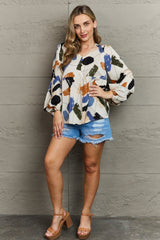 Hailey & Co Wishful Thinking Multi Colored Printed Blouse - Flyclothing LLC