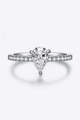 1 Carat Moissanite 925 Sterling Silver Side Stone Ring - Flyclothing LLC