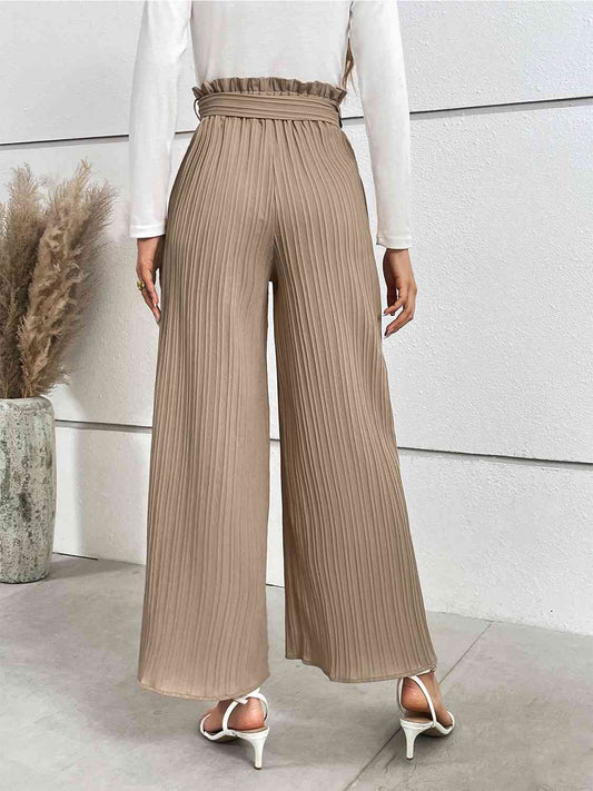 Tied Wide Leg Long Pants - Flyclothing LLC