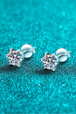 1 Carat Moissanite Rhodium-Plated Stud Earrings - Flyclothing LLC