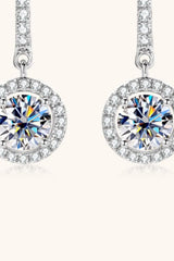 2 Carat Moissanite 925 Sterling Silver Drop Earrings - Flyclothing LLC