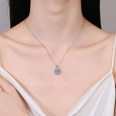 1 Carat Moissanite 925 Sterling Silver Necklace - Flyclothing LLC