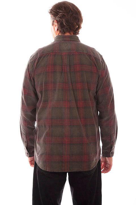 Scully VINTAGE GREEN CORDUROY PLAID SHIRT - Flyclothing LLC