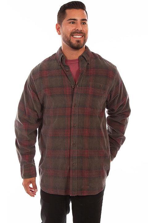 Scully VINTAGE GREEN CORDUROY PLAID SHIRT - Flyclothing LLC