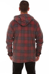 Scully RED-NAVY MEN'S Y/D PLAID HOODIE - Flyclothing LLC