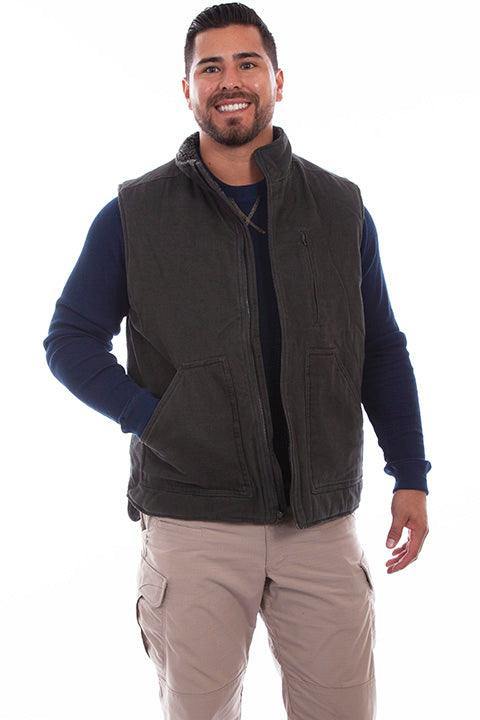 Scully CHARCOAL MEN'S CANVAS VEST - Flyclothing LLC