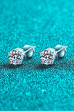 2 Carat Moissanite Rhodium-Plated Stud Earrings - Flyclothing LLC