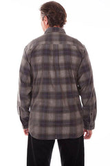 Scully CHARCOAL-NAVY CORDUROY PLAID SHIRT - Flyclothing LLC