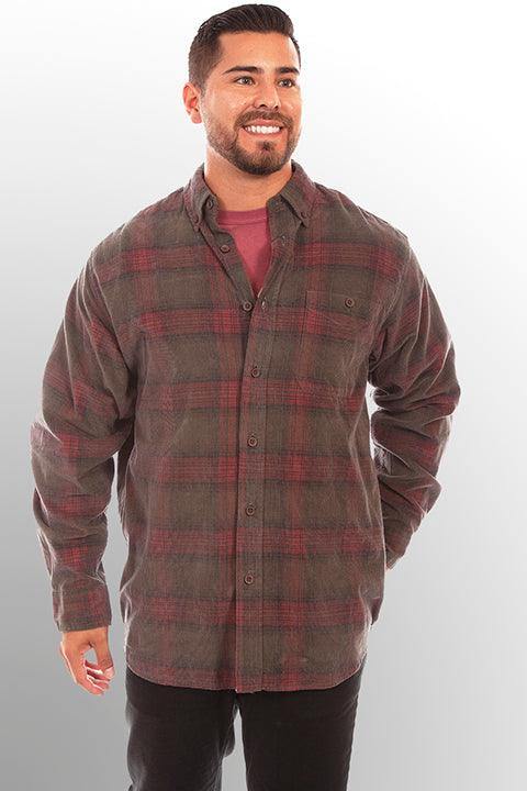 Scully RUST-HUNTER CORDUROY PLAID SHIRT - Flyclothing LLC