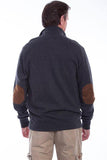 Scully CHARCOAL PULLOVER QUARTER ZIP/BUTTON SWEATER - Flyclothing LLC