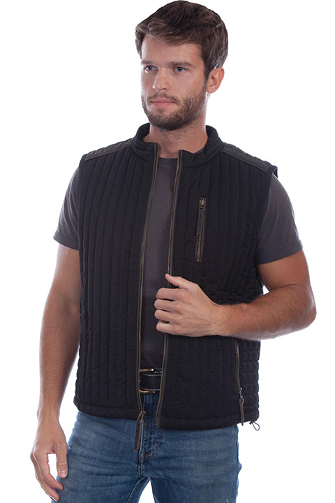 Scully Leather Farthest Point Black Ribbed Vest