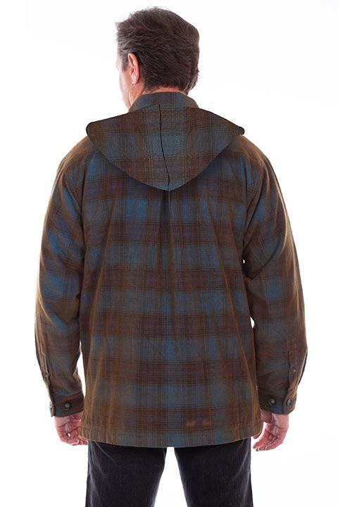 Scully BLUE-BROWN Y/D SHERPA LINED CORDUROY HOODY - Flyclothing LLC