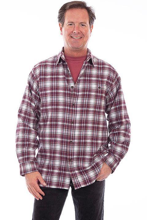 Scully BURGUNDY FLANNEL SHIRT - Flyclothing LLC