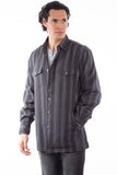 Scully CHARCOAL DOBBY STRIPE SHIRT/JACKET - Flyclothing LLC