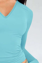 V-Neck Long Sleeve T-Shirt - Flyclothing LLC